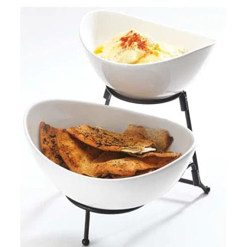 Symphony Duet Oval Bowl With Stand