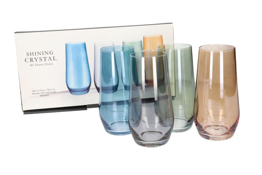 Crystal Stemless Glasses 4 Pcs Set