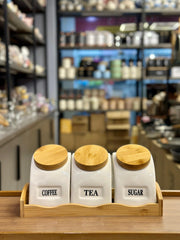 Ceramic 3pcs Jar Set With Stand