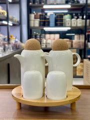Ceramic Salt & Pepper Oil &Vinegar Set With Stand
