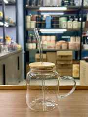Plain Ice Tea Mug with Straw