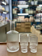 5-Piece Decanter Set with Gold Rim