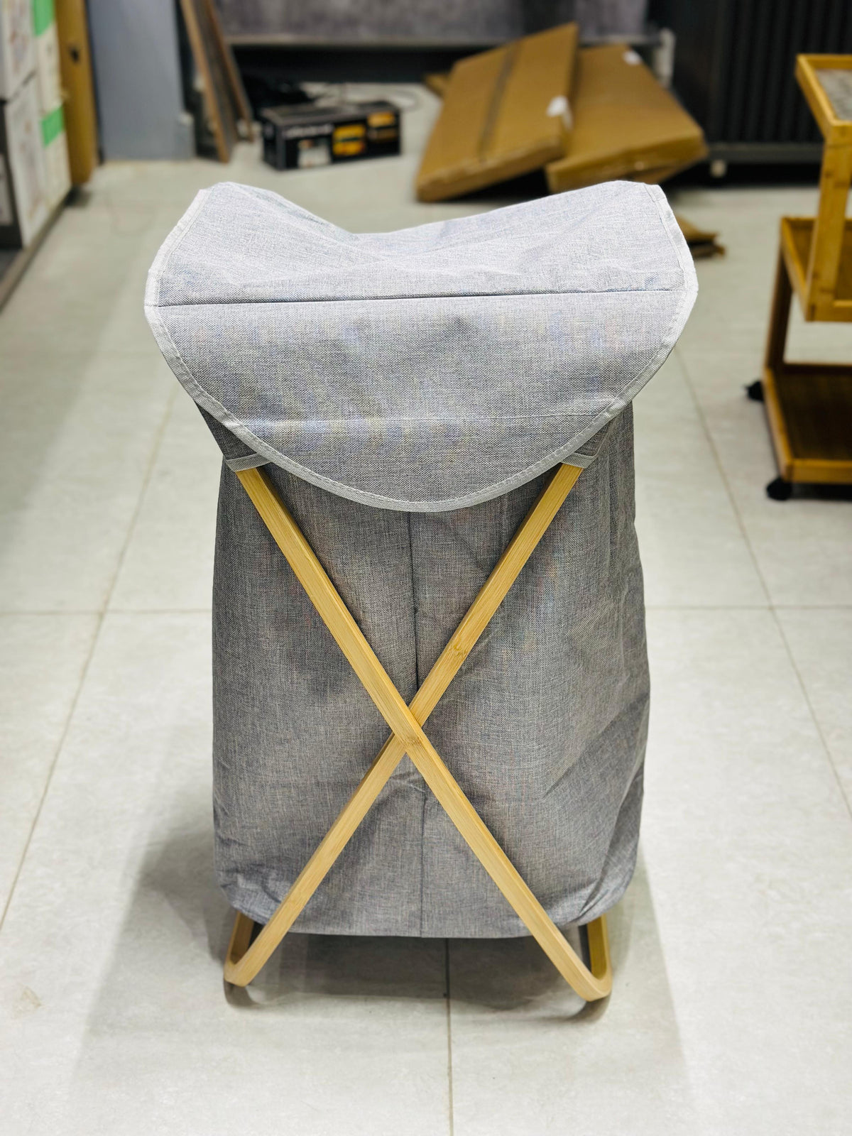 X-Frame Bamboo Laundry Hamper.