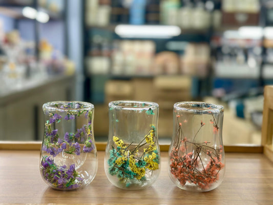 Double Wall Dried Flower Glass