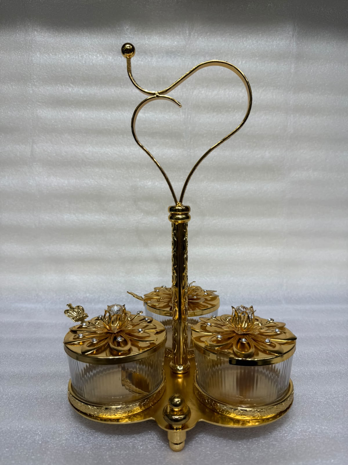 Gold-Trimmed Triple Condiment Set