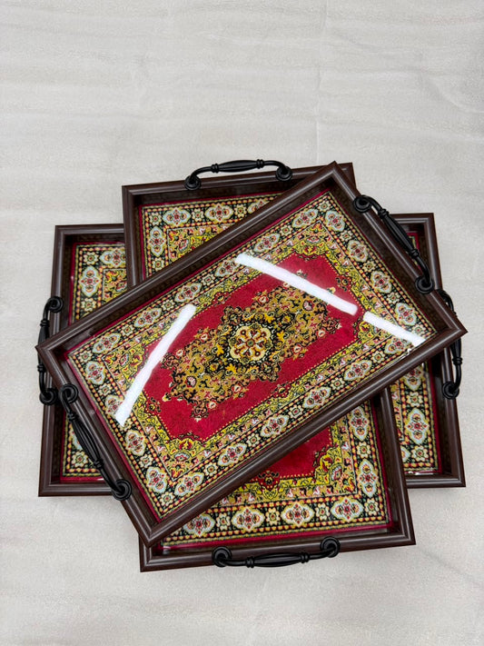 3 Piece Decorative Serving Tray Set