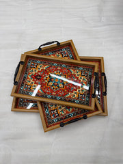 3 Piece Decorative Serving Tray Set
