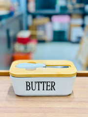 Porcelain Butter Dish with Butter Knife