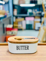 Porcelain Butter Dish with Butter Knife