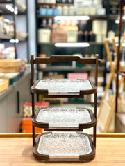 Walnut 3tier Serving Stand