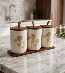 3Pcs Jar Wooden Tray