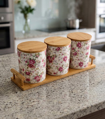 3Pcs Jar Wooden Tray