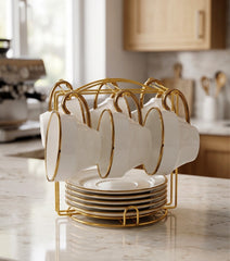 6 Cup 6 Saucer With Stand