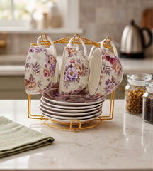 6 Cup 6 Saucer With Stand