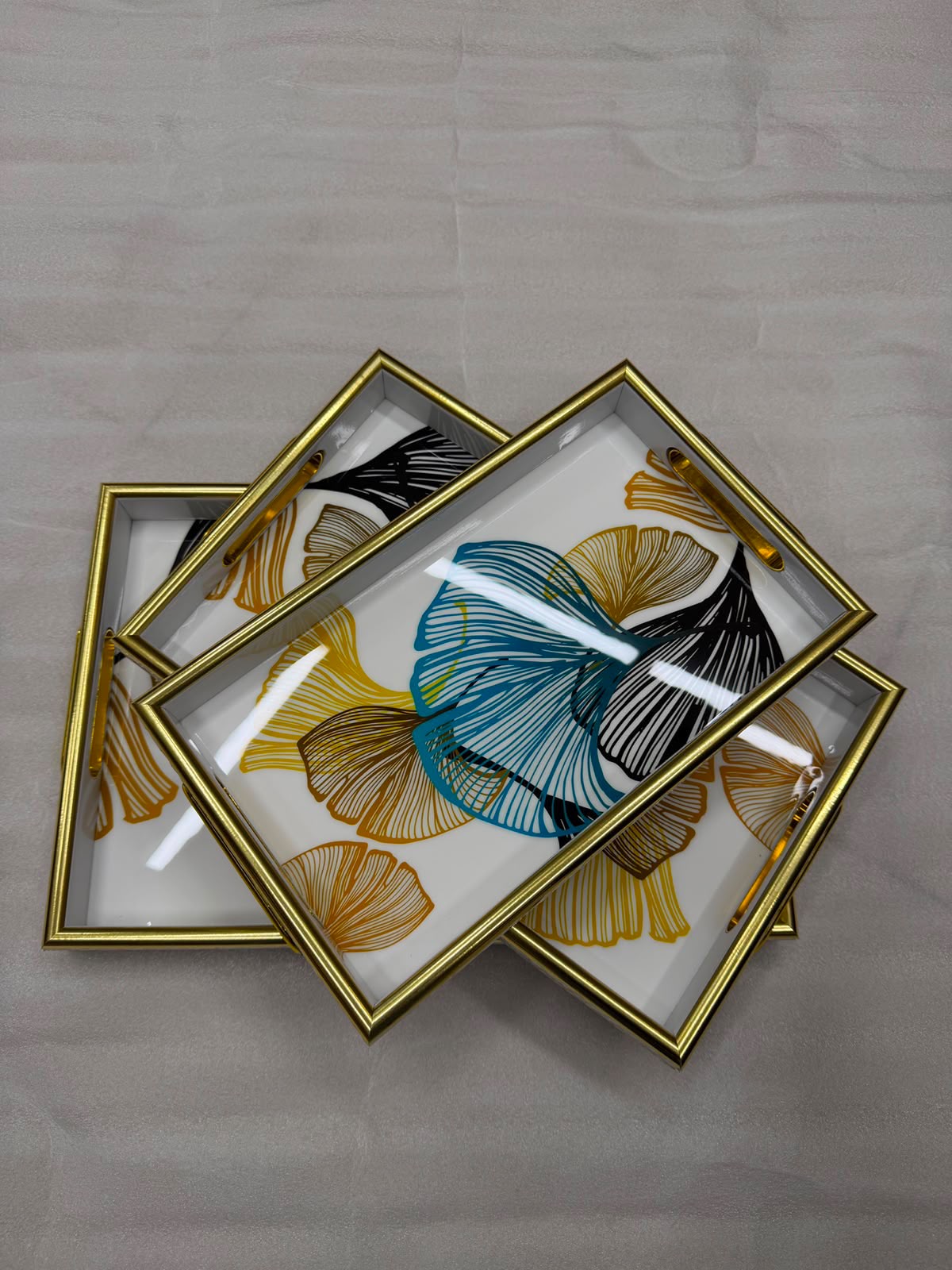 3Pcs Fiber Serving Tray Set