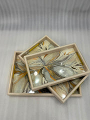 3Pcs Fiber Serving Tray Set