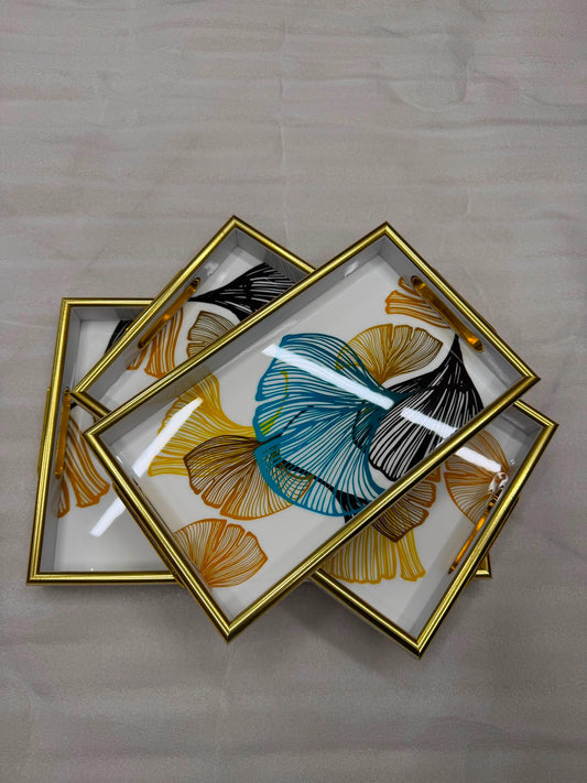 3Pcs Fiber Serving Tray Set