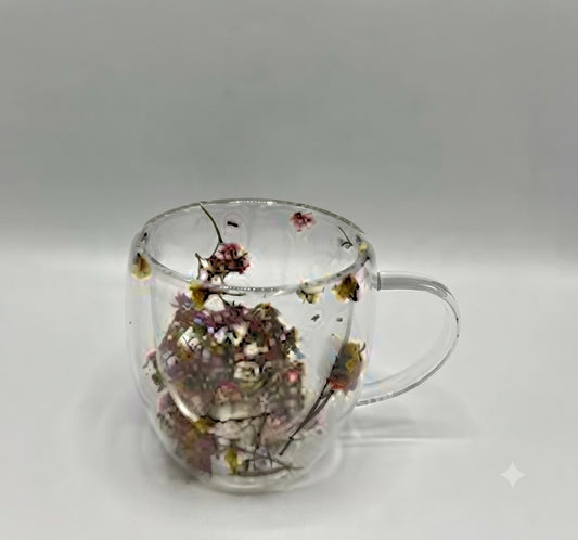 Dried Flower Glass Mug (250ml)