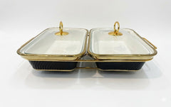 Luxury Porcelain Twin Rectangle Chafing Dish