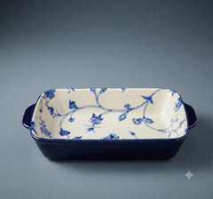 Brilliant Blue Blossom Serving Plater