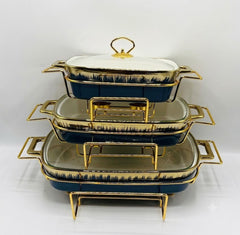 Luxury Porcelain rectangle Ceramic Chafing Dish
