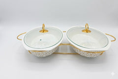 Luxury Porcelain Oval Twin Chafing Dish