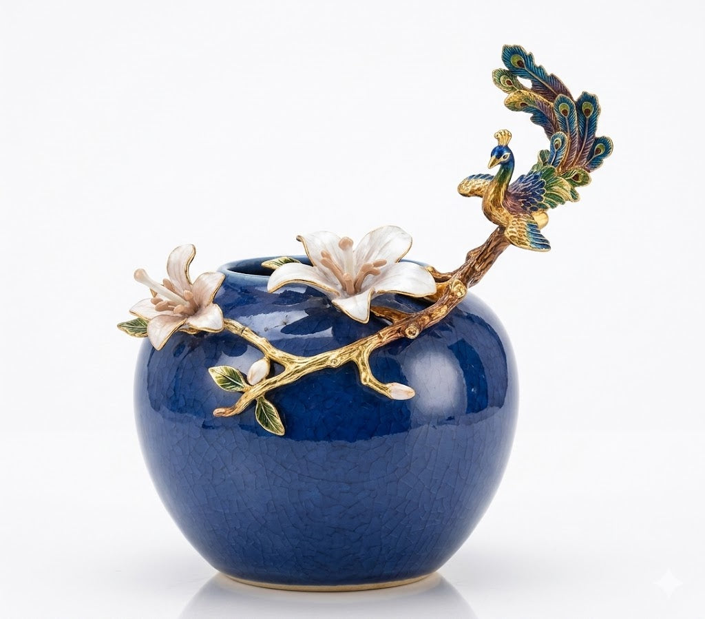 Fancy Short Vase Blue