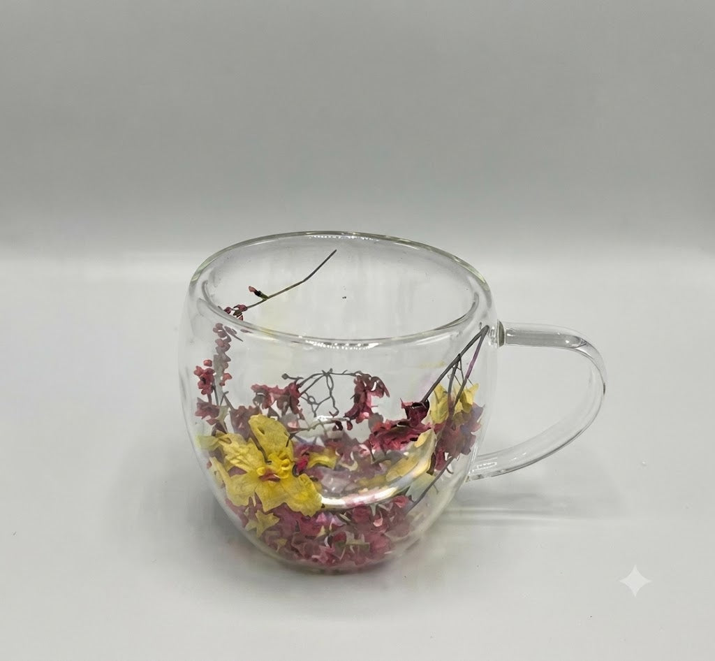 Dried Flower Glass Mug (250ml)