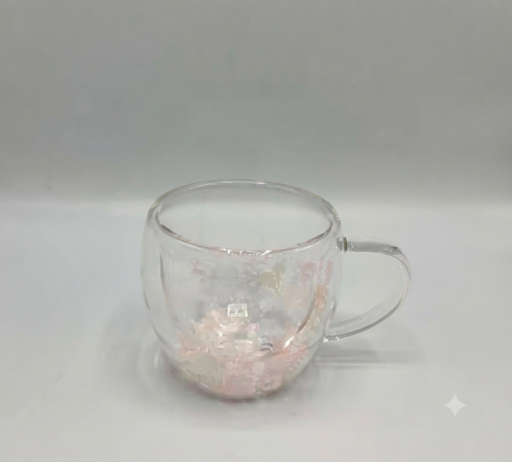 Dried Flower Glass Mug (250ml)