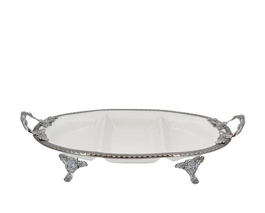 3Section Serving Dish Silver