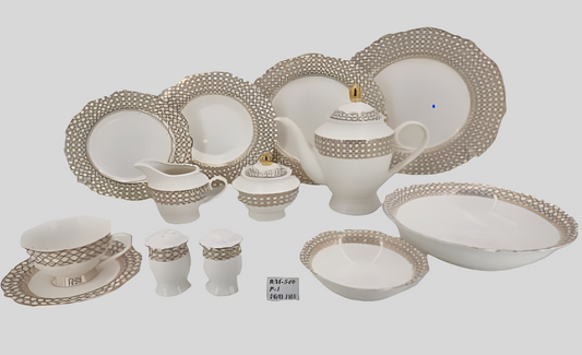 Matt Dot Borders 47Pcs Dinner Set For 6 Person
