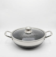 Stainless Steel Laser Coating Double Handle Wok