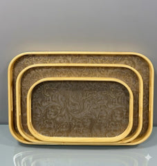 Tray Set Leather Texture