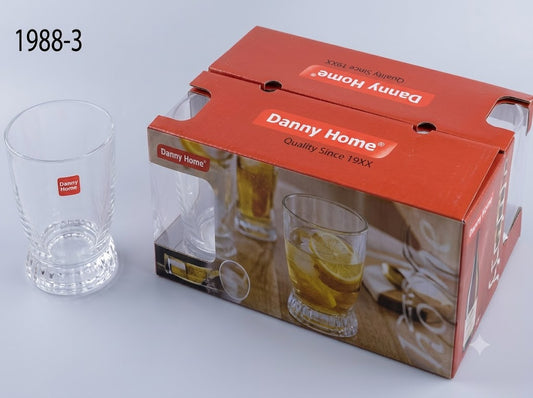 Danny Home Glass Cup 6Pcs Set (285ml)