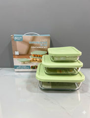 Glass Food Storage Box 3PcsSet