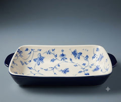 Brilliant Blue Blossom Serving Plater