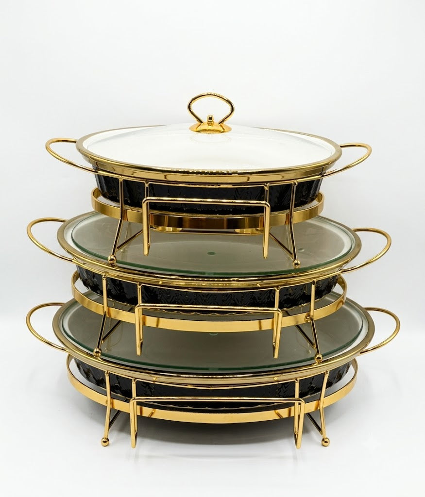 Luxury Porcelain rectangle Ceramic Chafing Dish