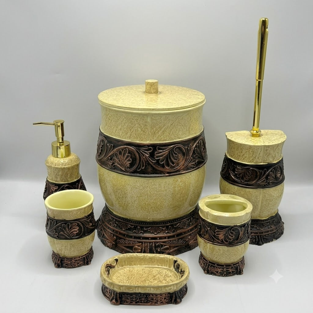 Fiber 6 Pcs Bathroom Set