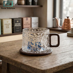 The Frosted Glass Mug with Wooden Handle