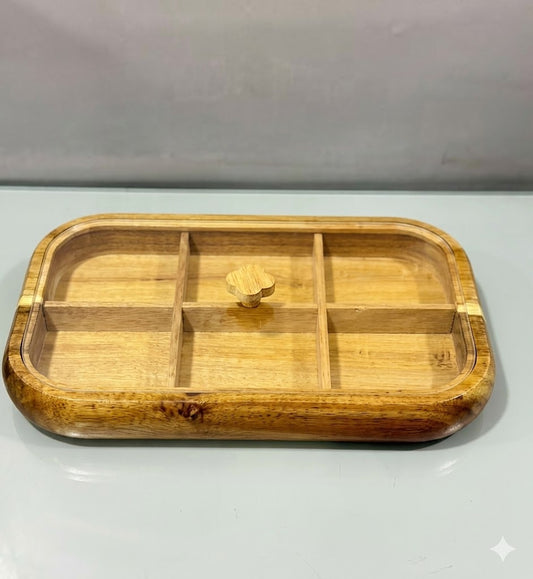 6-Section Round Corner Serving Platter