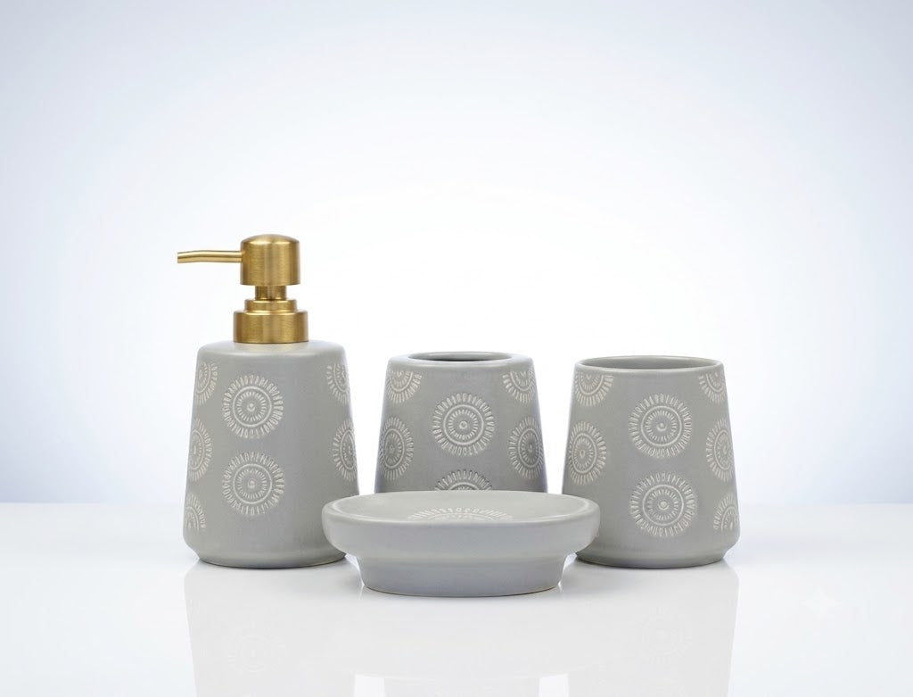 Brilliant 4Pcs Bathroom Set Gray