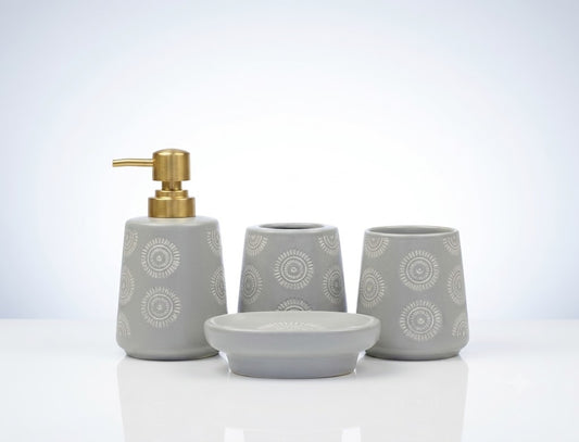 Brilliant 4Pcs Bathroom Set Gray