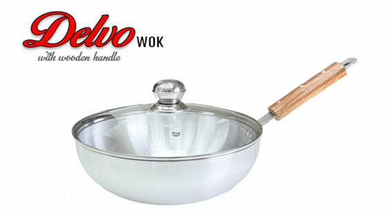 Delvo Wok (Glass Lid)