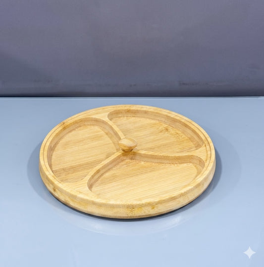 Round 3-Compartment Tray with Lid