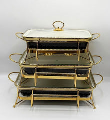 Luxury Porcelain rectangle Ceramic Chafing Dish