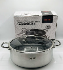 OSFE-Stainless Steel Laser Coating Casserole (32cm)
