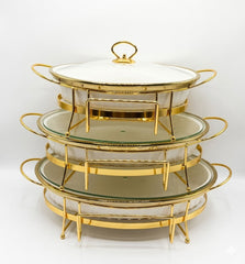 Luxury Porcelain Oval Chafing Dish