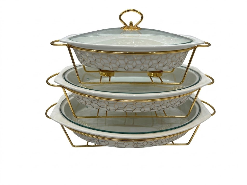 Luxury Porcelain Oval Chafing Dish