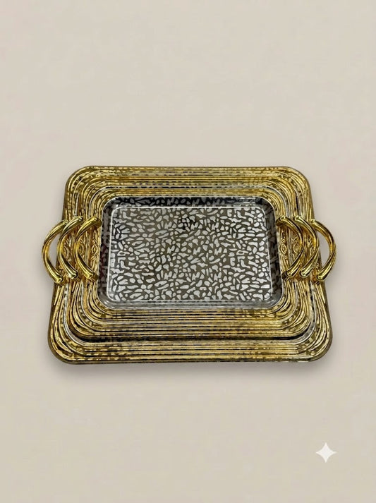Luxury Stainless Steel 3pcs Tray Set