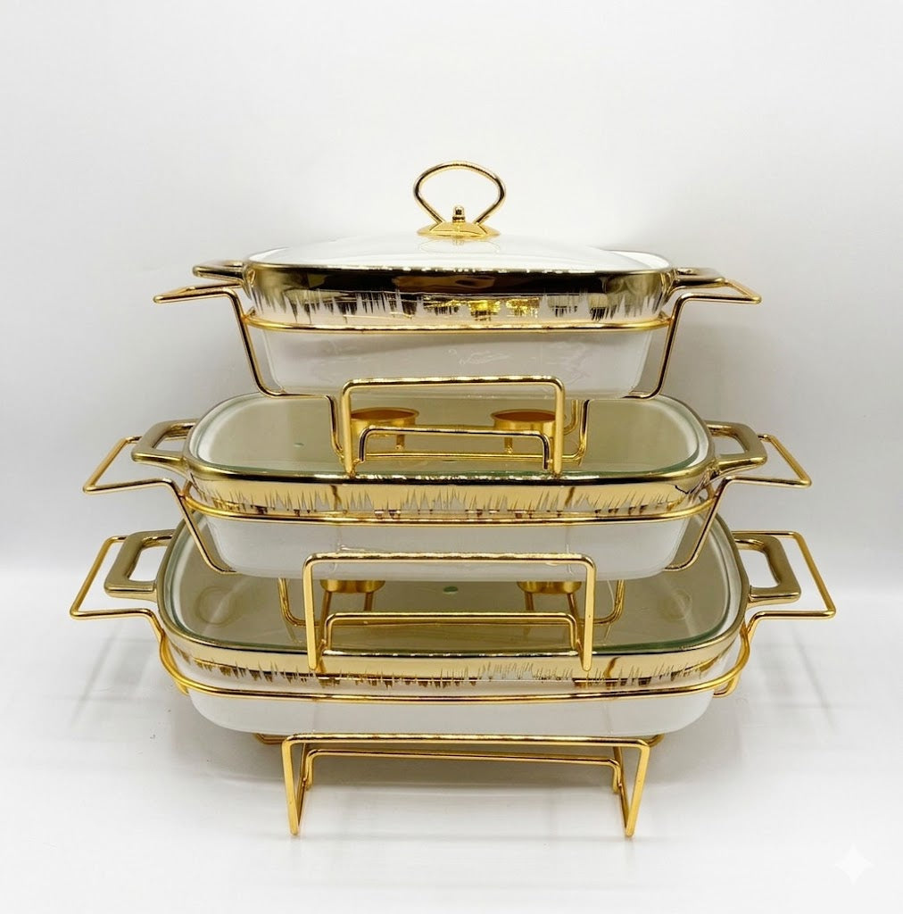 Luxury Porcelain Rectangular Chafing Dish